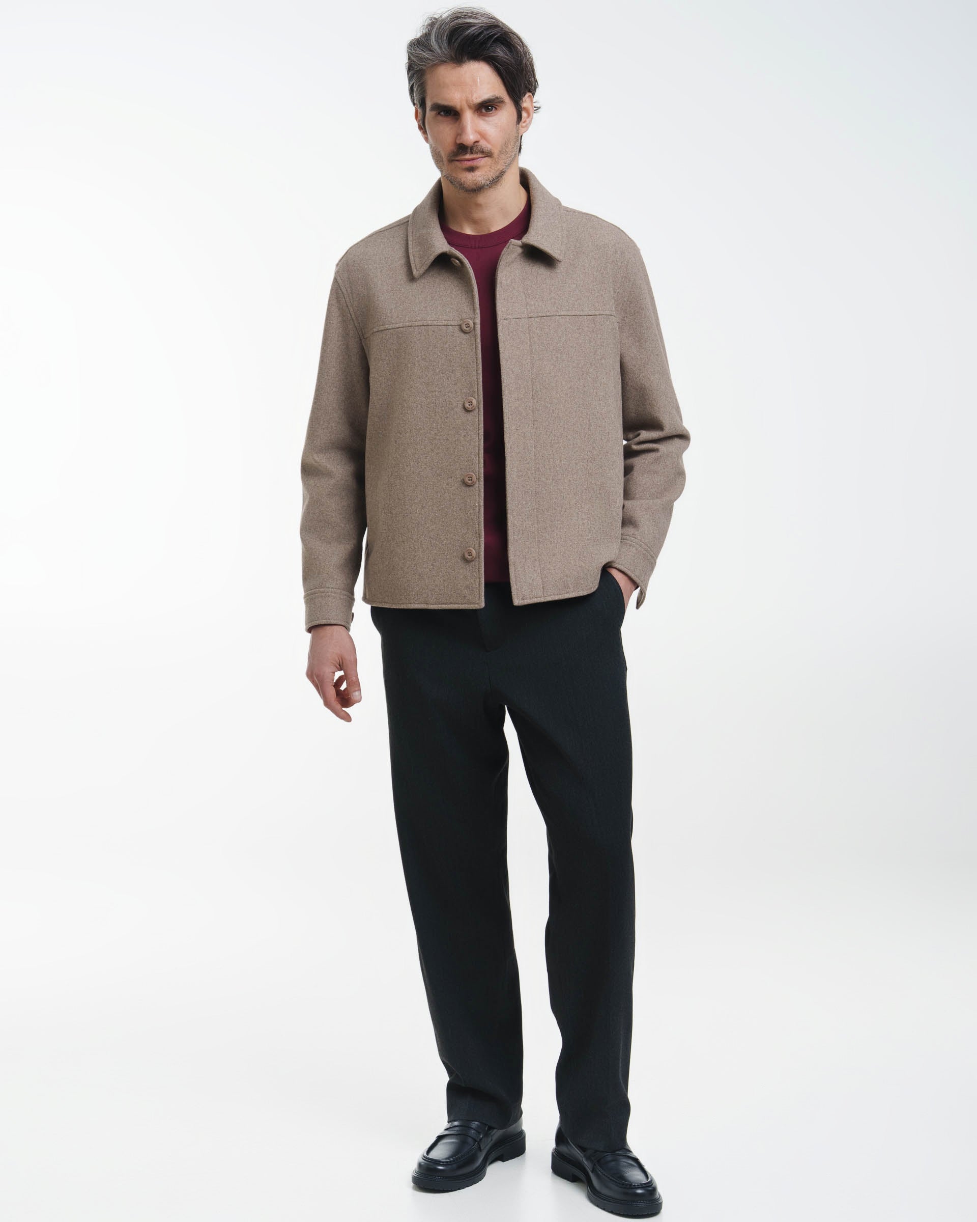 Wool Overshirt (Greige) - Image 3