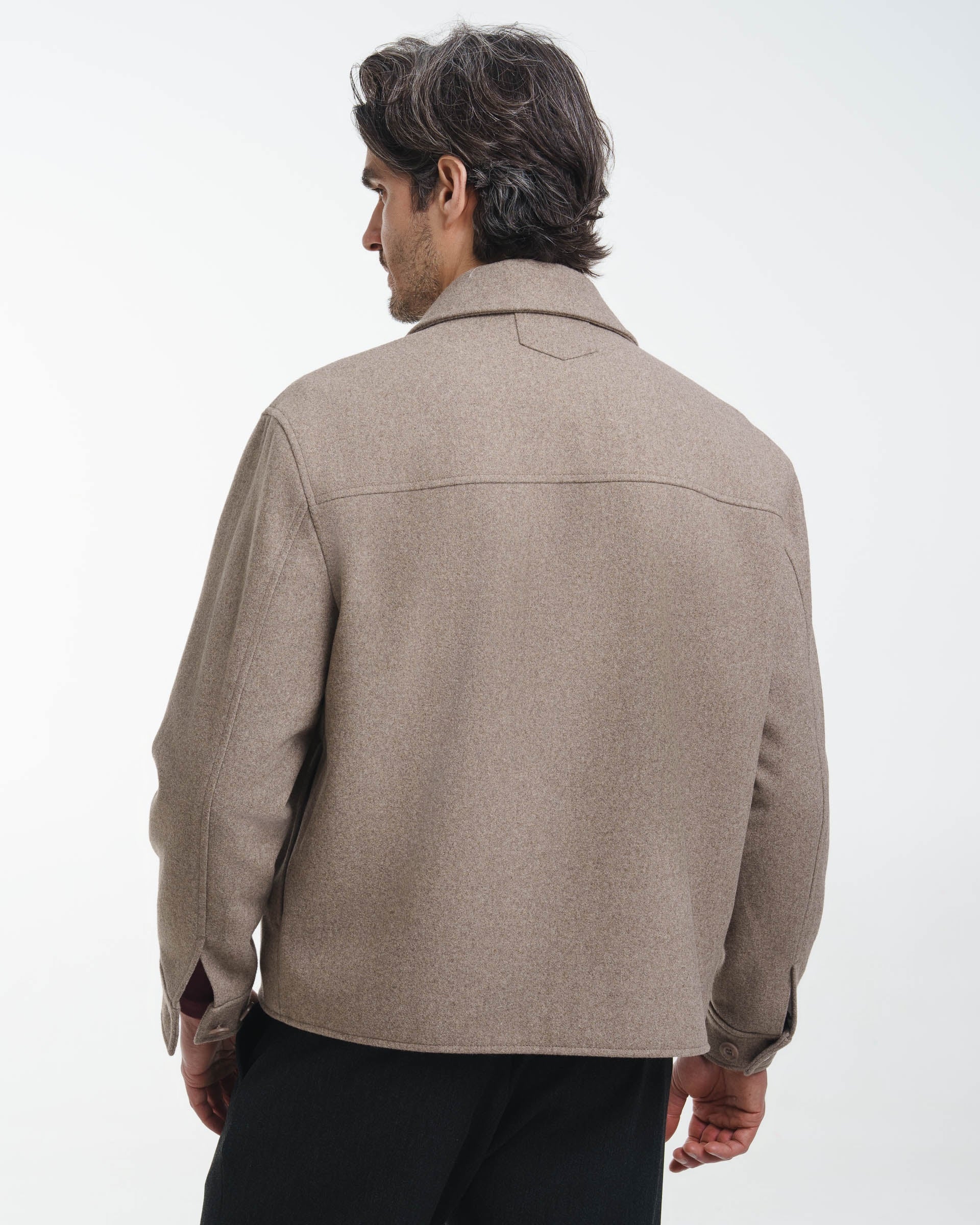 Wool Overshirt (Greige) - Image 4