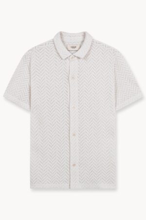 Crochet Short Sleeve Shirt (Off-White)