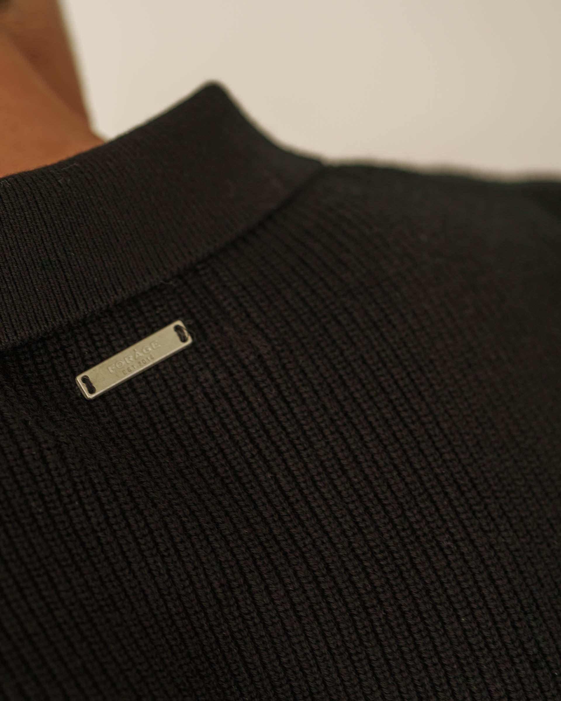 Rib Knit Polo (Black) - Image 6