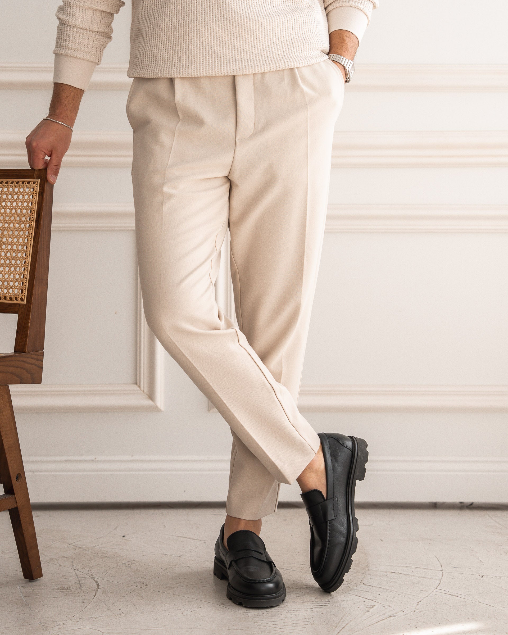 Slim Fit Pants (Sand) - Image 2