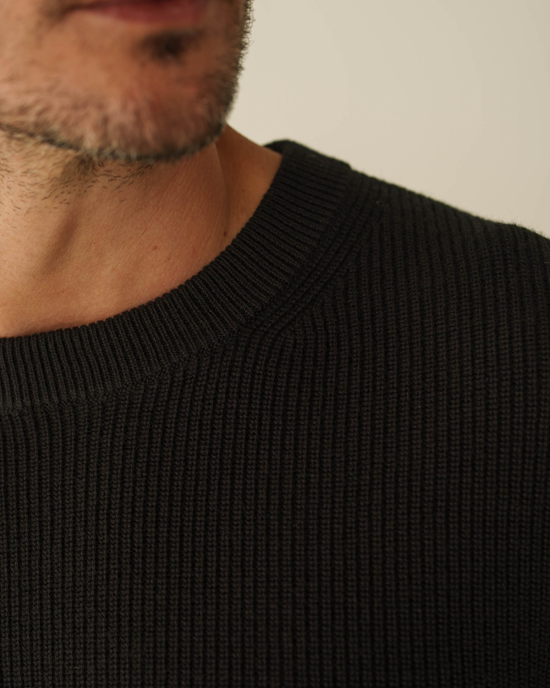 Rib Knit Sweater (Black) - Image 4