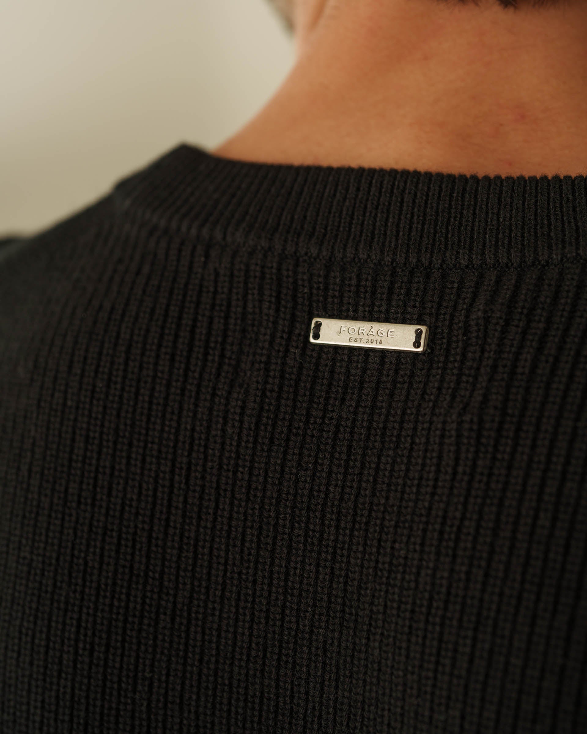 Rib Knit Sweater (Black) - Image 5