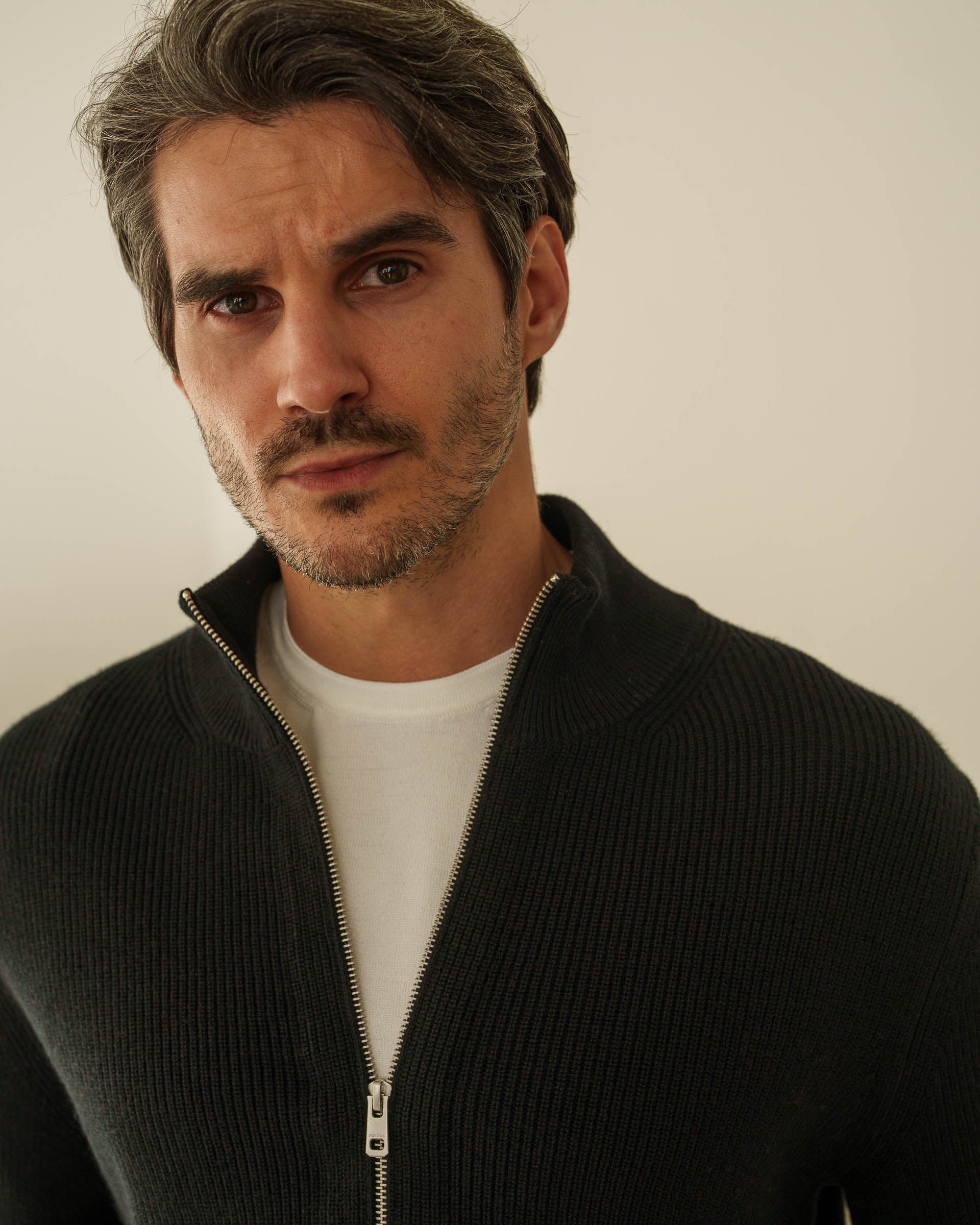 Rib Knit Cardigan (Black) - Image 5