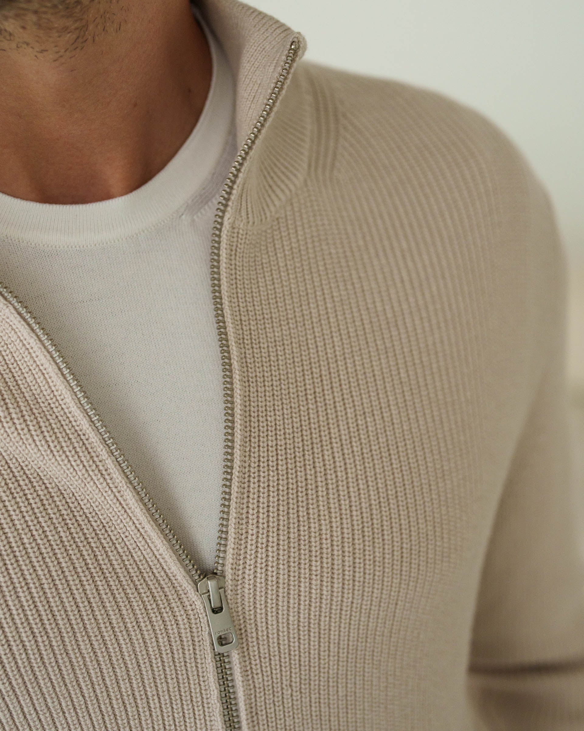 Rib Knit Cardigan (Sand) - Image 6