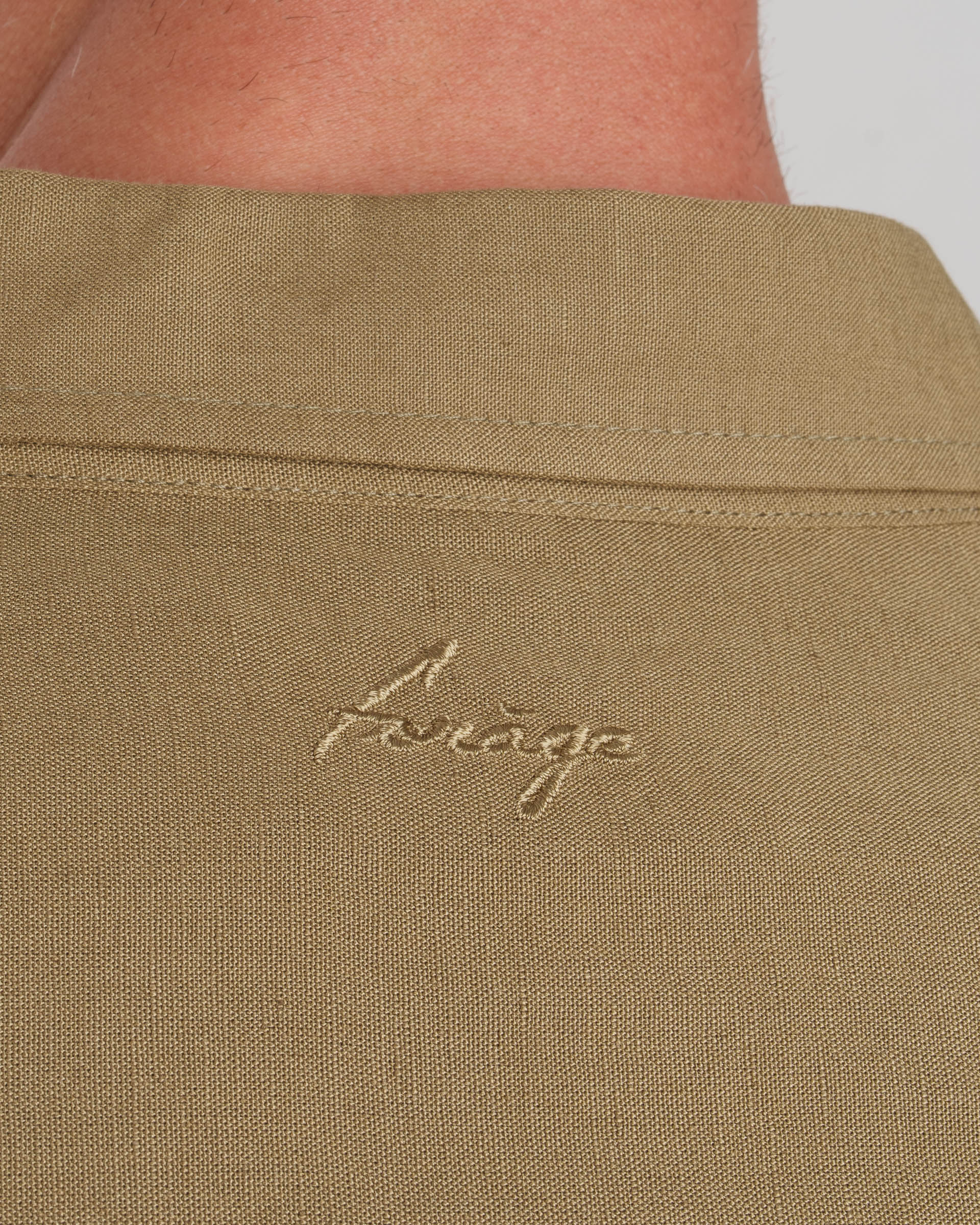 Linen Long Sleeve Shirt (khaki) - Image 6