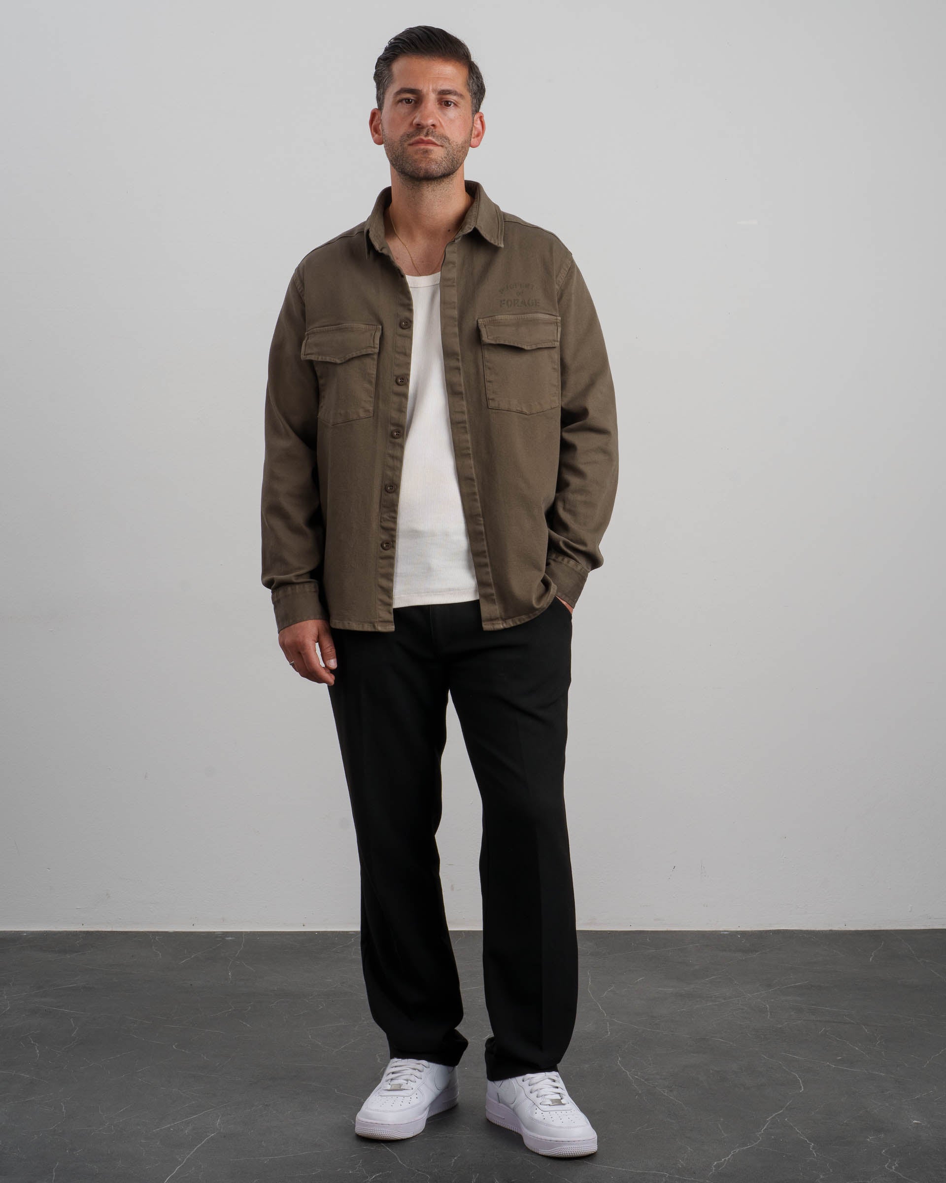 Vintage Shirt Jacket (Khaki) - Image 3