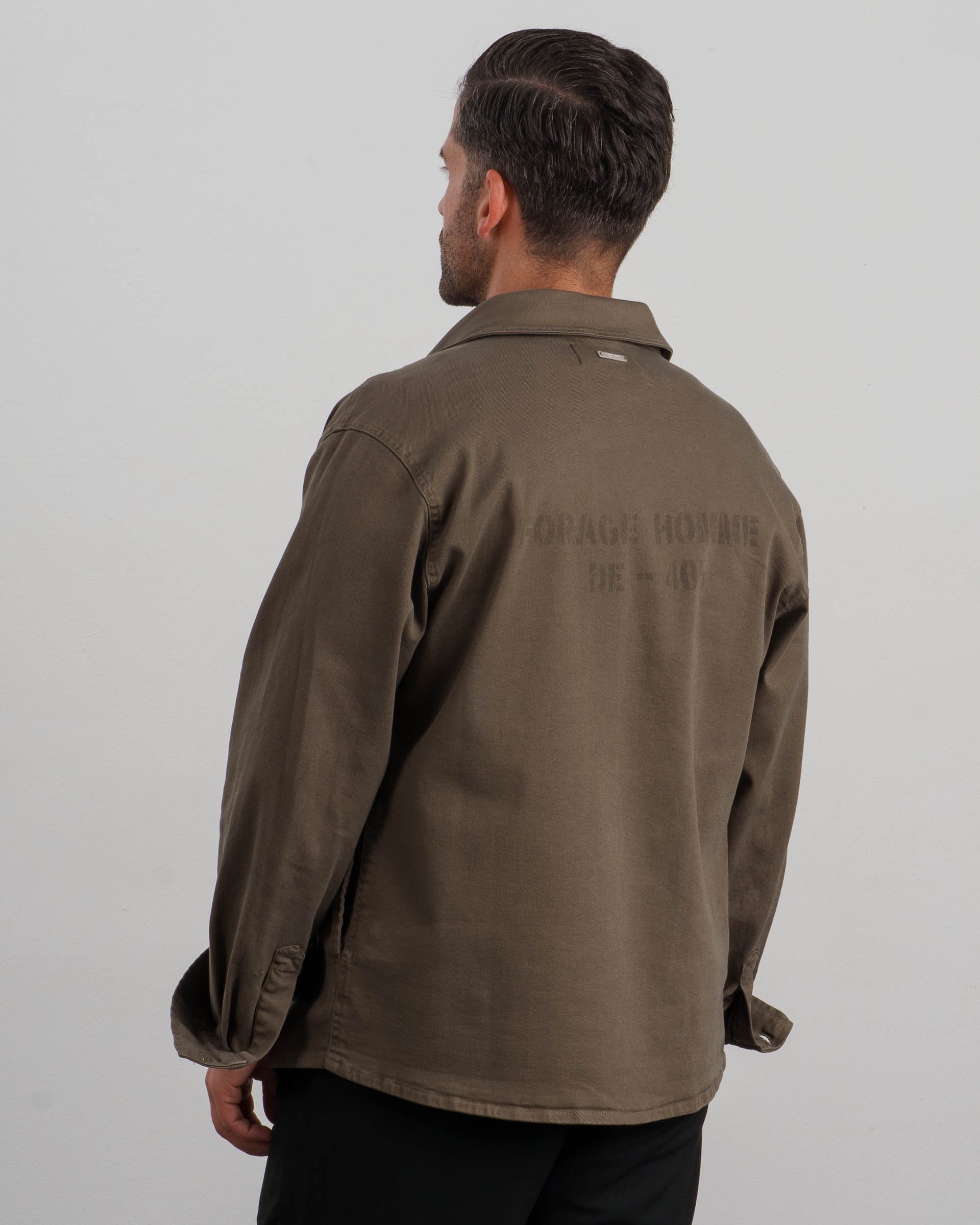 Vintage Shirt Jacket (Khaki) - Image 6