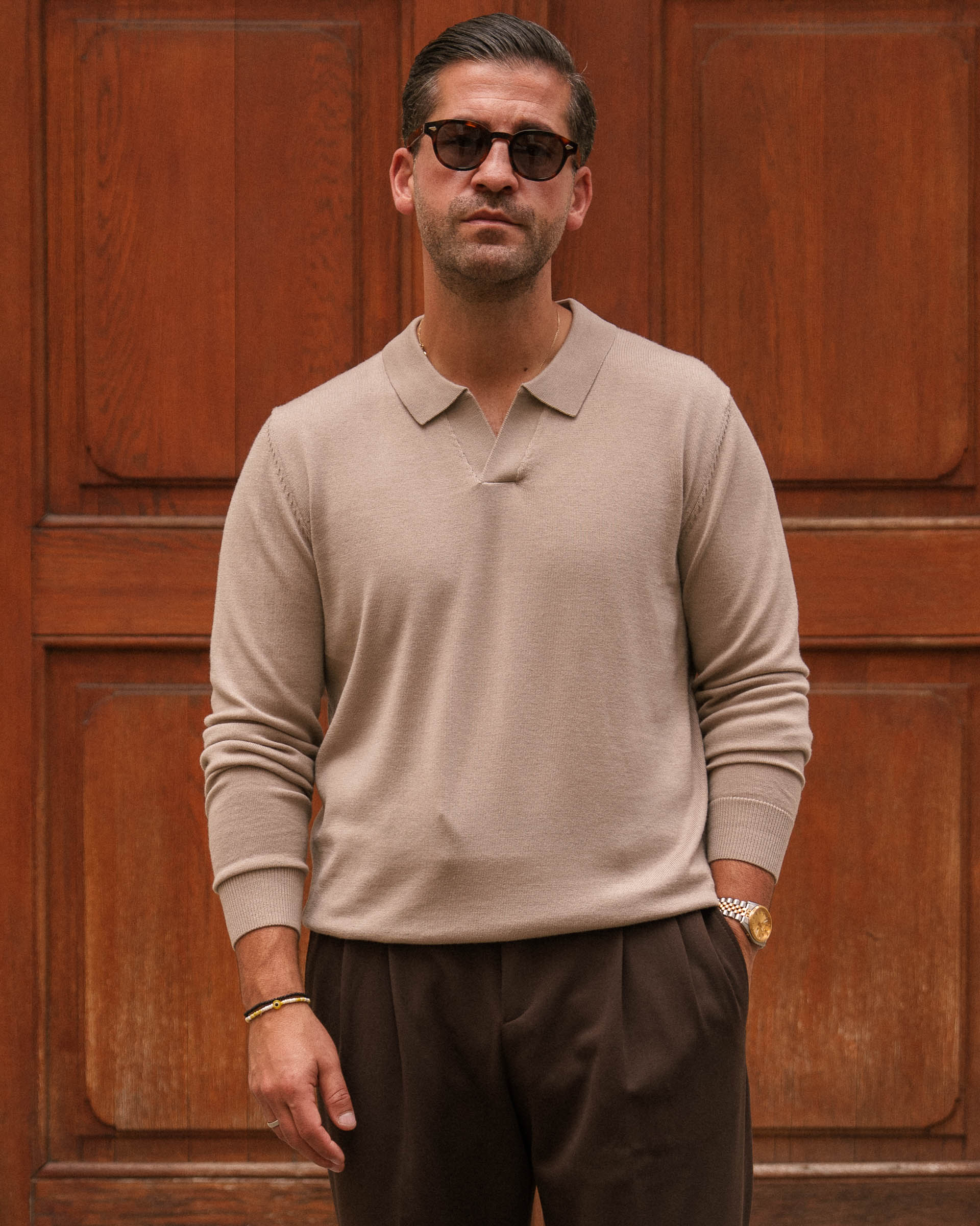 Merino Polo (Taupe) - Image 2