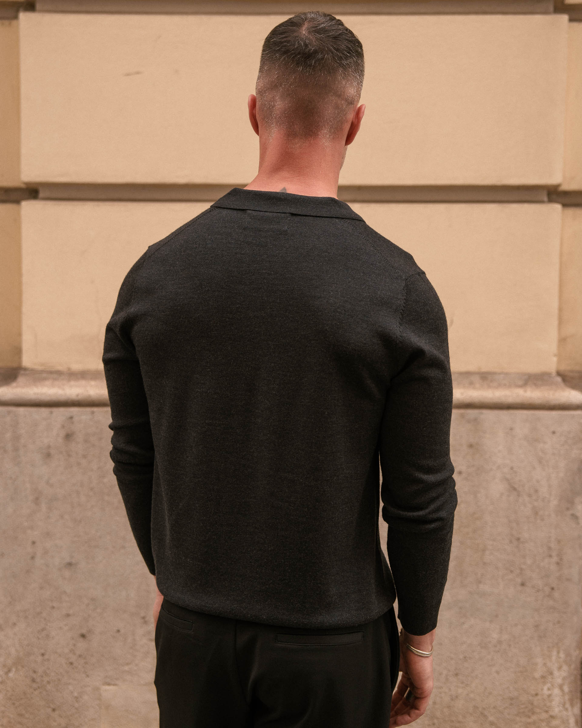 Merino Polo (Dark Grey) - Image 4