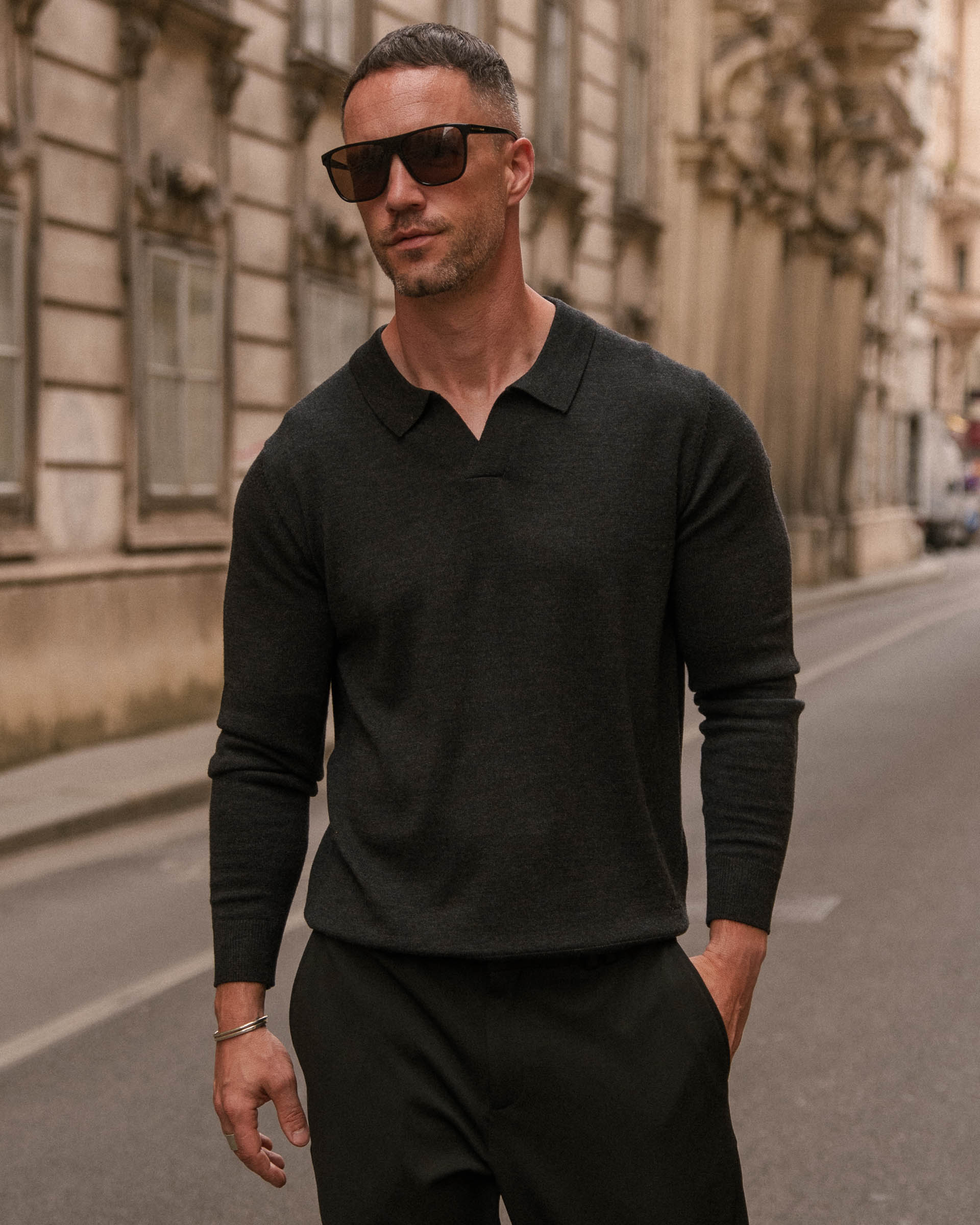 Merino Polo (Dark Grey) - Image 3