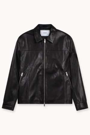 Leather Harrington Jacket (Black)