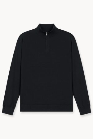 Merino Half-Zip (Black)