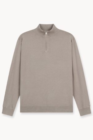 Merino Half-Zip (Taupe)