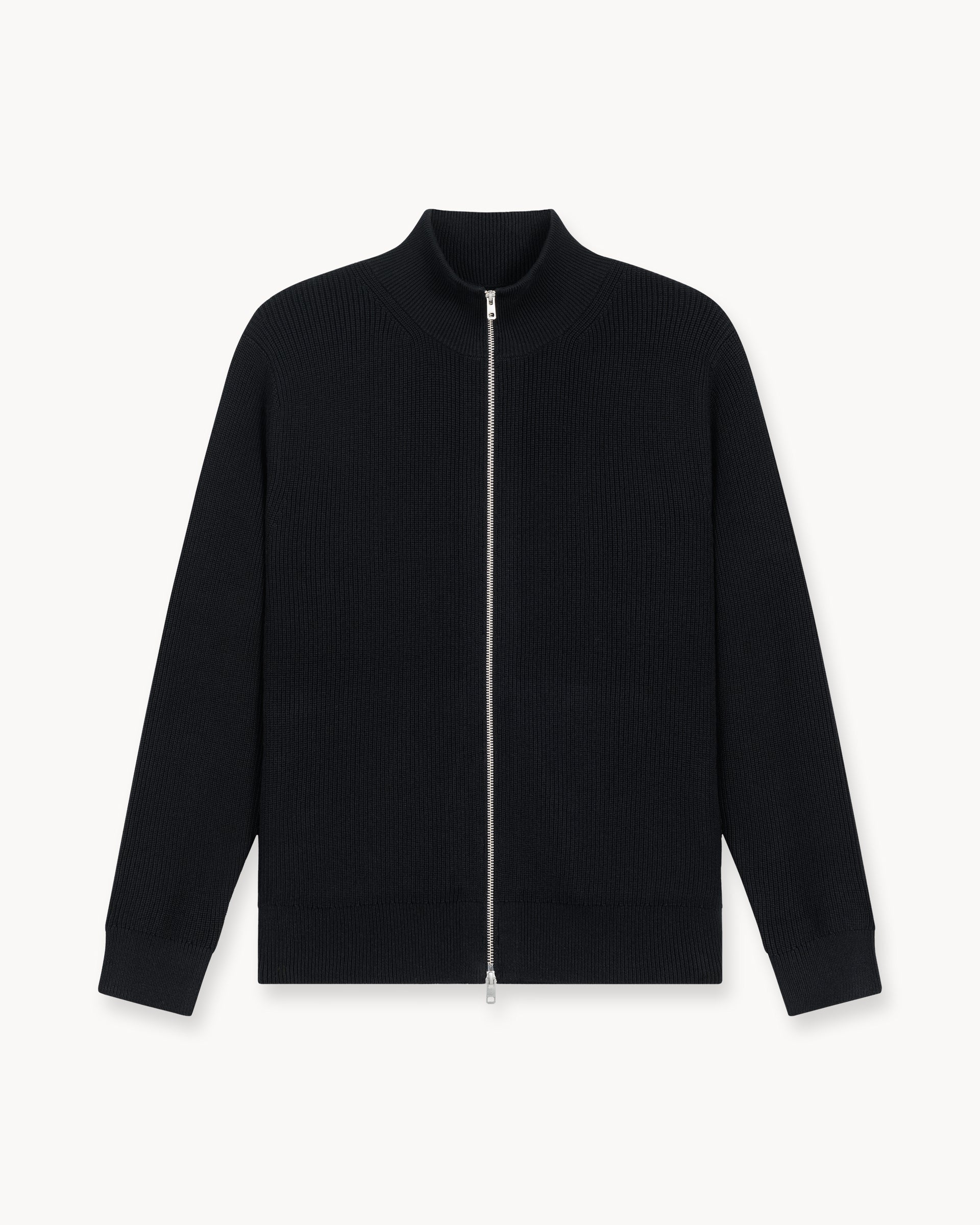 Rib Knit Cardigan (Black)