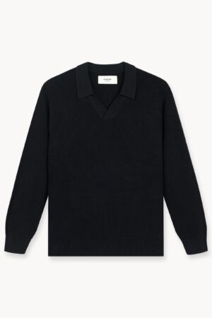 Rib Knit Polo (Black)