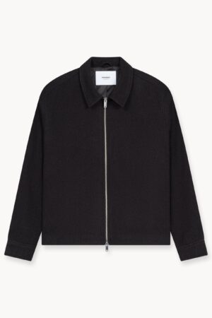 Wool Harrington Jacket (Dark Brown)